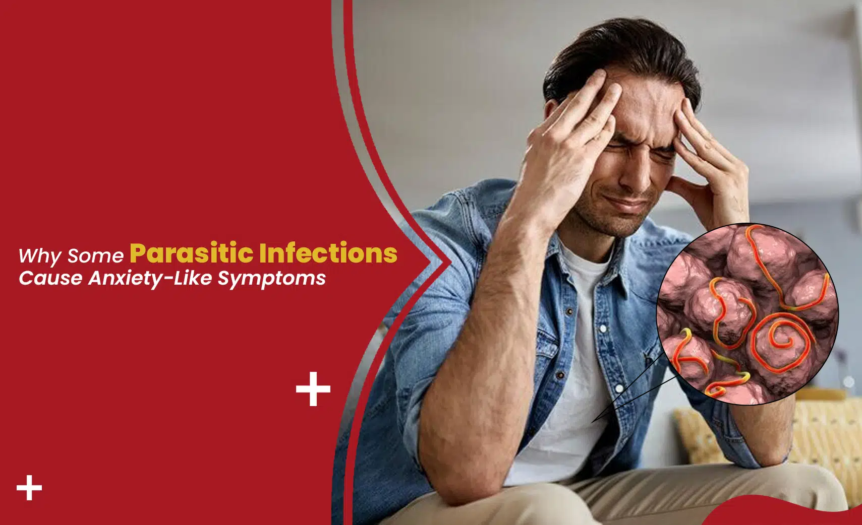 Man with headache from parasitic infection