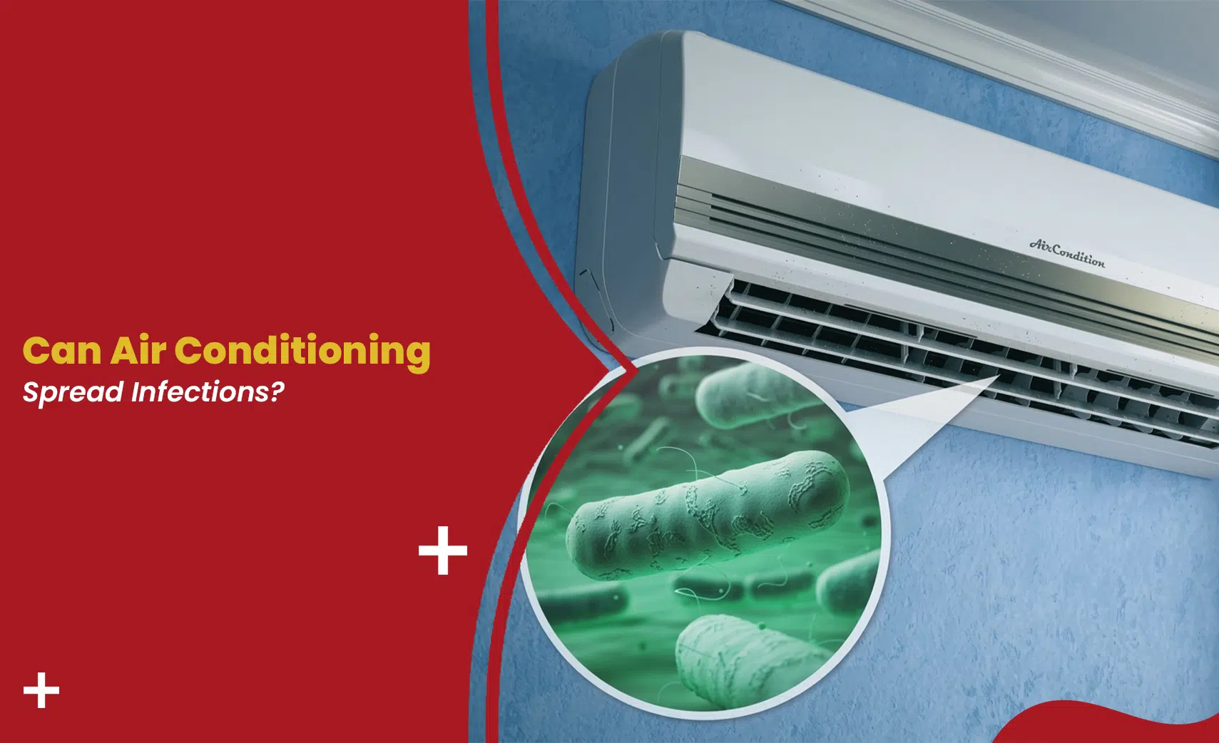 AC unit spreading bacteria illustration