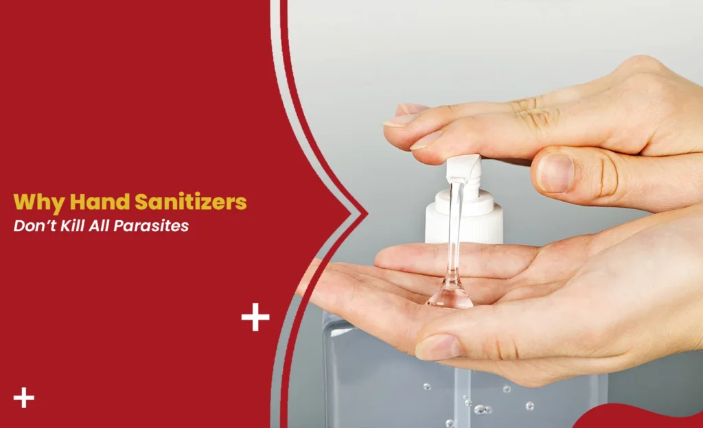 Using hand sanitizer